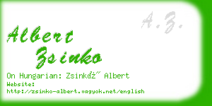 albert zsinko business card